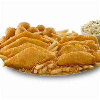 8 Piece Family Meal · 8 pieces mix and match fish/chicken, two family size sides, and 8 hushpuppies.