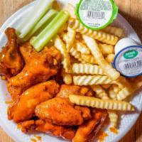 10 Pcs Wings Special · With Fries and drink.  and Bleu cheese or ranch.