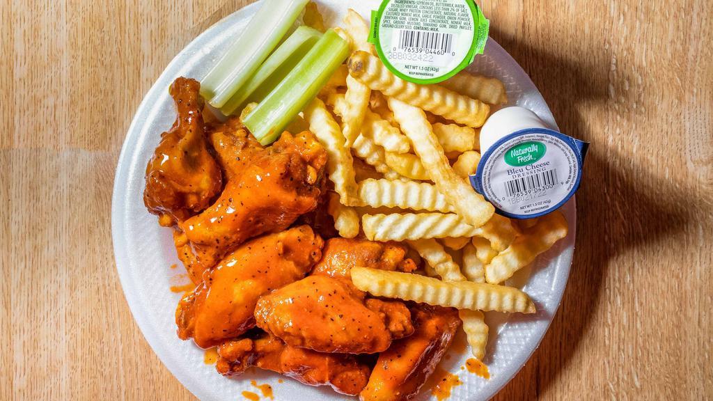 10 Pcs Wings Special · With Fries and drink.  and Bleu cheese or ranch.