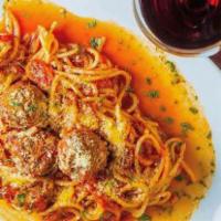 Spaghetti With Meatballs · Spaghetti with meatballs in marinara sauce