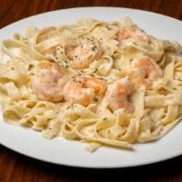 Fettuccini Alfredo · Rich Alfredo sauce tossed with fettuccini noodles. Add veggies, chicken, shrimp for an addit...