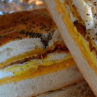 Sweets And Things  · bacon, egg and cheese sandwhich on a bun or bagel