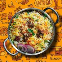 Peshawari Chicken Biryani · Our long grain basmati rice cooked with chicken marinated in yogurt and house spices fresh v...