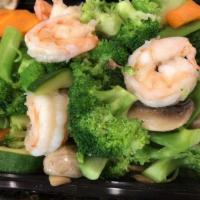 Shrimp With Mixed Vegetable · Brown or white rice.