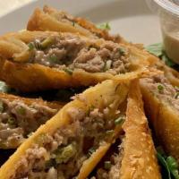 Philly Cheesesteak Egg Roll (2Pc) · Served with a side of spicy mayo sauce.