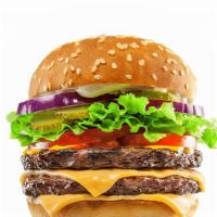 Big Burger · Classic American burger with an 8 oz. patty topped with onions, lettuce, tomato, cheese.
