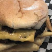 Boys Of Summer Burger · American cheese, ketchup, fries (in burger).