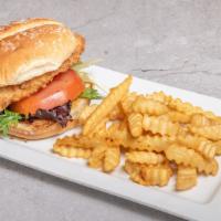 Mcf Grilled Chicken Sandwich · Marinated Grilled Chicken Breast served with lettuce, tomato, chipotle mayo, pickles & choic...