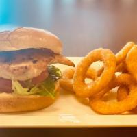 Mcf Grilled Chicken Sandwich · Marinated Grilled Chicken Breast served with lettuce, tomato, chipotle mayo, pickles & choic...
