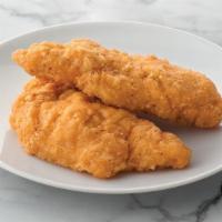 Chicken Tenders · 360 cal, 30 g protein, 27 g carb, 14 g fat, 2 g fiber.