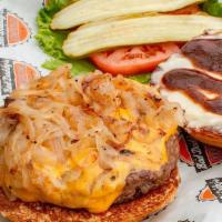 Steakhouse Burger* · American cheese, grilled onions, Duke’s® mayo, A.1.® Steak Sauce, lettuce, tomato & pickles