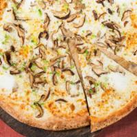 Bellucci  -  Vegetarian · Shiitake mushrooms, fresh spring onions, fresh garlic, fresh buffalo mozzarella, traditional...