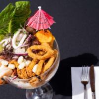 Ceviche Street · Classic fish or seafood ceviche with fried mussels and fried calamari.