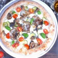 Veggie Mix · Fresh mozzarella , eggplant, broccolini, zucchine , cherry tomate , tomate sauce