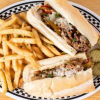 Whole Cheese Steak Combo · comes with fries and drink