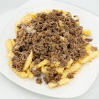 Cheesesteak Fries · French fries topped with a secret recipe, cheese, steak and your choice of toppings.