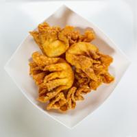 Crab Rangoon (10 Pcs)  · Fried wonton wrapper filled with crab and cream cheese.