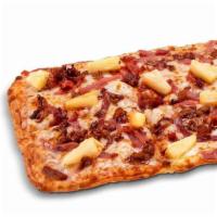 Howie Maui · Bacon, ham, pineapple mozzarella. 140 calories per slice.