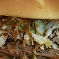 Carolina + 1 Side · Choice of meat, cole slaw, mustard BBQ drizzle