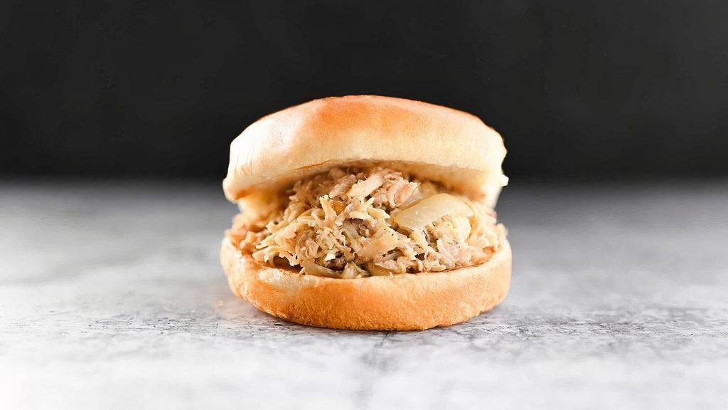 Kids Pulled Chicken · Smoked chicken, pulled from the bone, mixed with scratch-made 'Bama sauce, and served with one kid's-sized side and drink