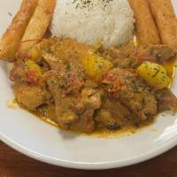 Chicken Fricassee (Cuban Original) · Tender chicken braised with potatoes, green olives, capers, bell peppers, tomato sauce, wine...