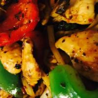 Thai Basil Leaves · Spicy & healthy. Sauteed basil leaves, bamboo shoots, bell peppers, mushrooms onions in spic...