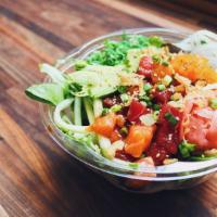 Large Poke Bowl - Three Scoops · 3 Scoops Customized Poke Bowl - Your choice of base, 3 scoops of protein , marinade, topping...