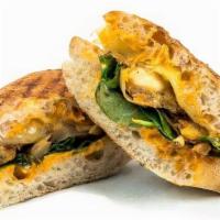 Spicy Bulgogi Chicken Sandwich · Grilled marinated chicken breast with Bulgogi sauce, baby spinach, caramelized onion, roaste...