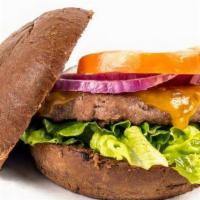 Cheese Burger · Seasoned patty on a whole wheat bun includes mayo, lettuce, tomato, red onion and pickles