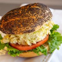 Egg Salad Deli Sandwich · Fresh hard boiled egg Salad with Lettuce, Tomato on  your choice of bagel, bread or wrap