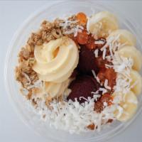 Tropicalicious -  Acai & Your Choice Of Sorbet/Froyo Topped W/ Blueberries, Granola, Boba & Coconut · Made with Sambazon Acai and your choice of Sorbet or Froyo. Topped with Blueberries, Granola...