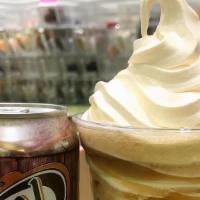 Root Beer Float · A classic A&W Root Beer float, 16oz, made with our vanilla snow froyo :-)