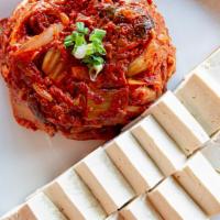 Tofu & Kimchi · Tofu with stir-fried kimchi. Add spicy pork meat for an additional charge.