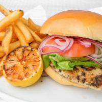 Fish · Grilled or fried grouper, lettuce, onions, tomato, and cilantro mayo sauce.