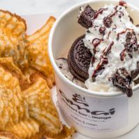 Cookies & Cream Ice Cream · Topped with Oreos and Almond Whipped Cream. Includes Two Gluten- Free Taiyaki Filled With Or...