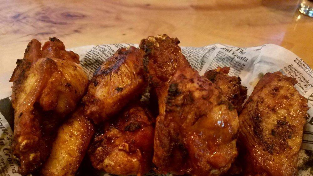 Chicken Wings · Grilled wings with your choice of bbq, sweet and spicy or hot.