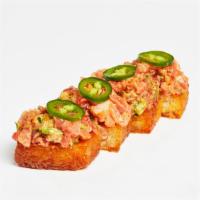 The Daisho · Spicy tuna over crispy rice, topped with fresh serrano chile.