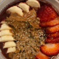 Smooth Açaí Bowl · A smooth blend of açaí, avocado, banana, strawberry, blueberry, and juicy apple. Topped with...