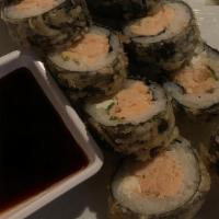 Hot Jb Roll · Deep fried roll with cooked salmon, cream cheese, and scallions.