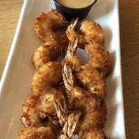 Ragtime Shrimp · Beer-battered shrimp, rolled in flaked coconut and fried, giving it a crunchy sweet flavor s...