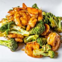 Shrimp With Broccoli · Stir-fried shrimp and fresh broccoli in a ginger soy sauce.
