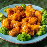 S-11. General Tso'S Chicken · Spicy. Chunks of boneless chicken marinated and fried until crispy in a spicy, tangy sauce a...