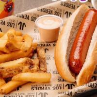 Kid'S Hot Dog · Plain hot dog, served with fries and natural juice.