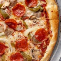 Classic Pizza Roll · Pepperoni, sausage, Peppers, Onions & Mozzarella