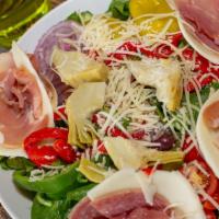 Antipasta Salad · Mixed greens, ham, salami, olives, cucumbers, red peppers, artichoke hearts, provolone chees...