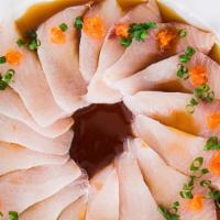 White Fish Usuzukuri · Thin slice white fish with ponzu sauce.