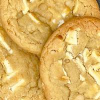 White Choc Chip Macadamia  · 3 deliciously sweet white chocolate chip macadamia nut cookies.