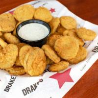 Drake'S Fried Pickles · Hand-cut dill pickles, breaded to order and golden-fried; served with ambrosia ranch dipping...