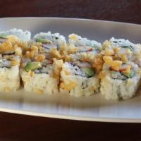 Crunchy Roll · Tempura crunch, avocado, seaweed, sushi rice; choice of tuna, salmon, shrimp, yellow tail or...