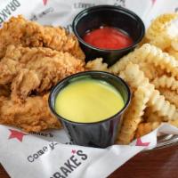 Fried Chicken Tenders · Mouthwatering boneless tenders, hand-breaded and fried with choice of side.